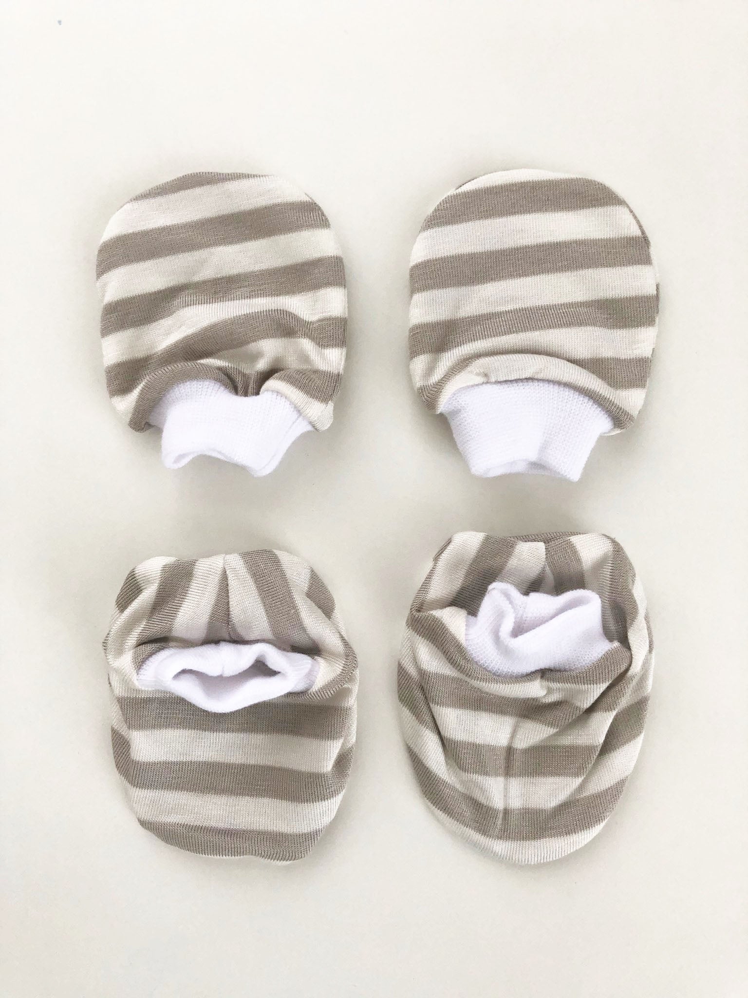 Pupsik Bamboo Cotton Mittens & Booties Set - Chateau Grey