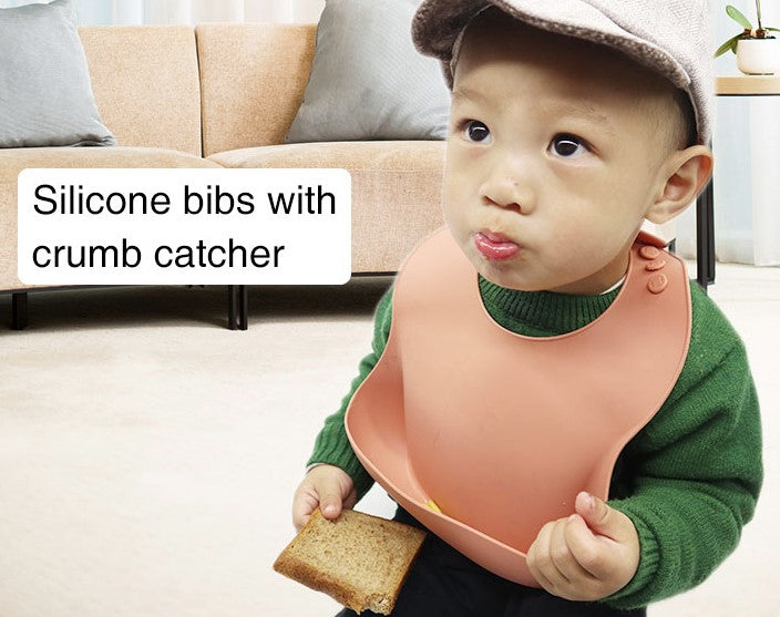 Biomom Silicone Plain Round Baby Bib (16 colors)