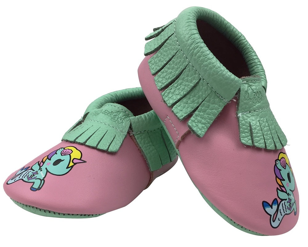 Itzy Ritzy x Tokidoki Moc Happens Leather Baby Moccasins - Sirena