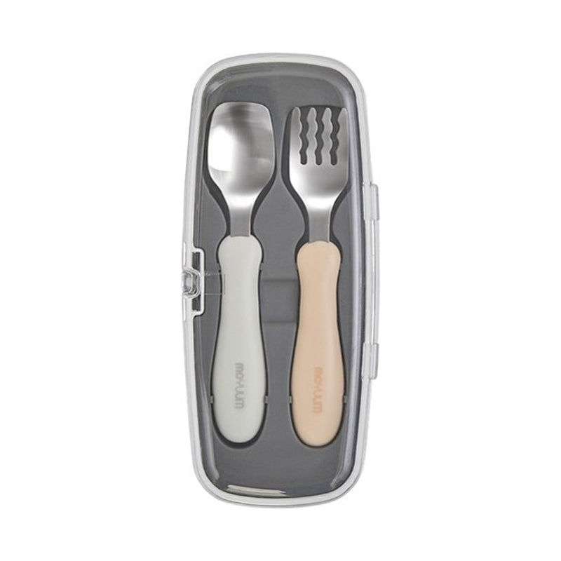 Moyuum Stainless Steel Baby Spoon and Fork Set with Travel Case