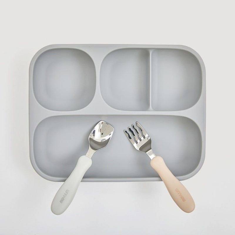 Moyuum Stainless Steel Baby Spoon and Fork Set with Travel Case