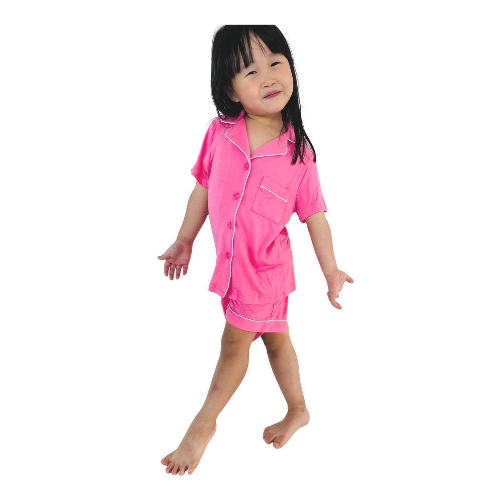 MPJ Kids Alaise Bamboo Pyjamas short set – Pink (5 Sizes)