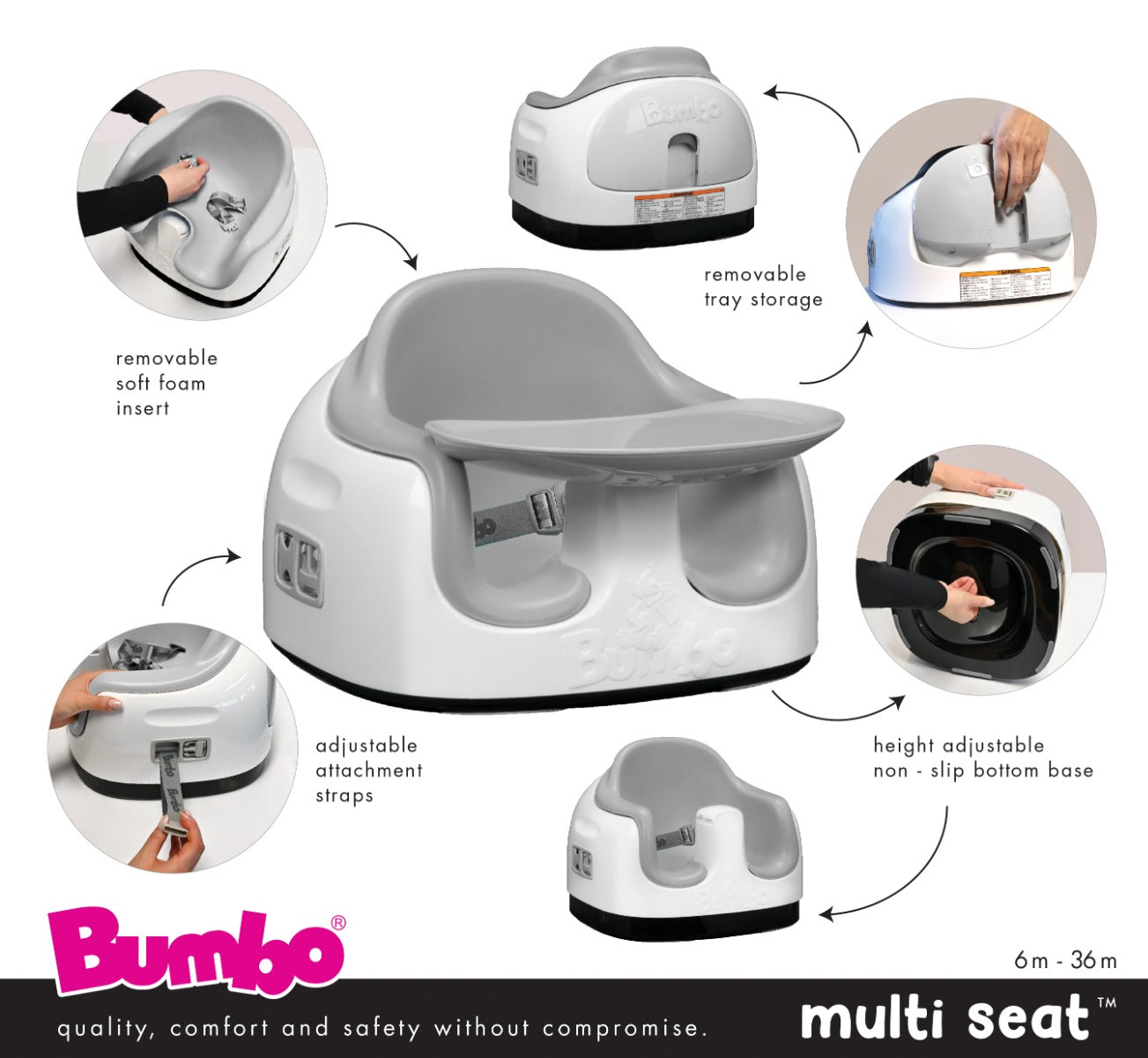 Bumbo 3-in-1 Multi Floor/Booster Seat (7 Colors)