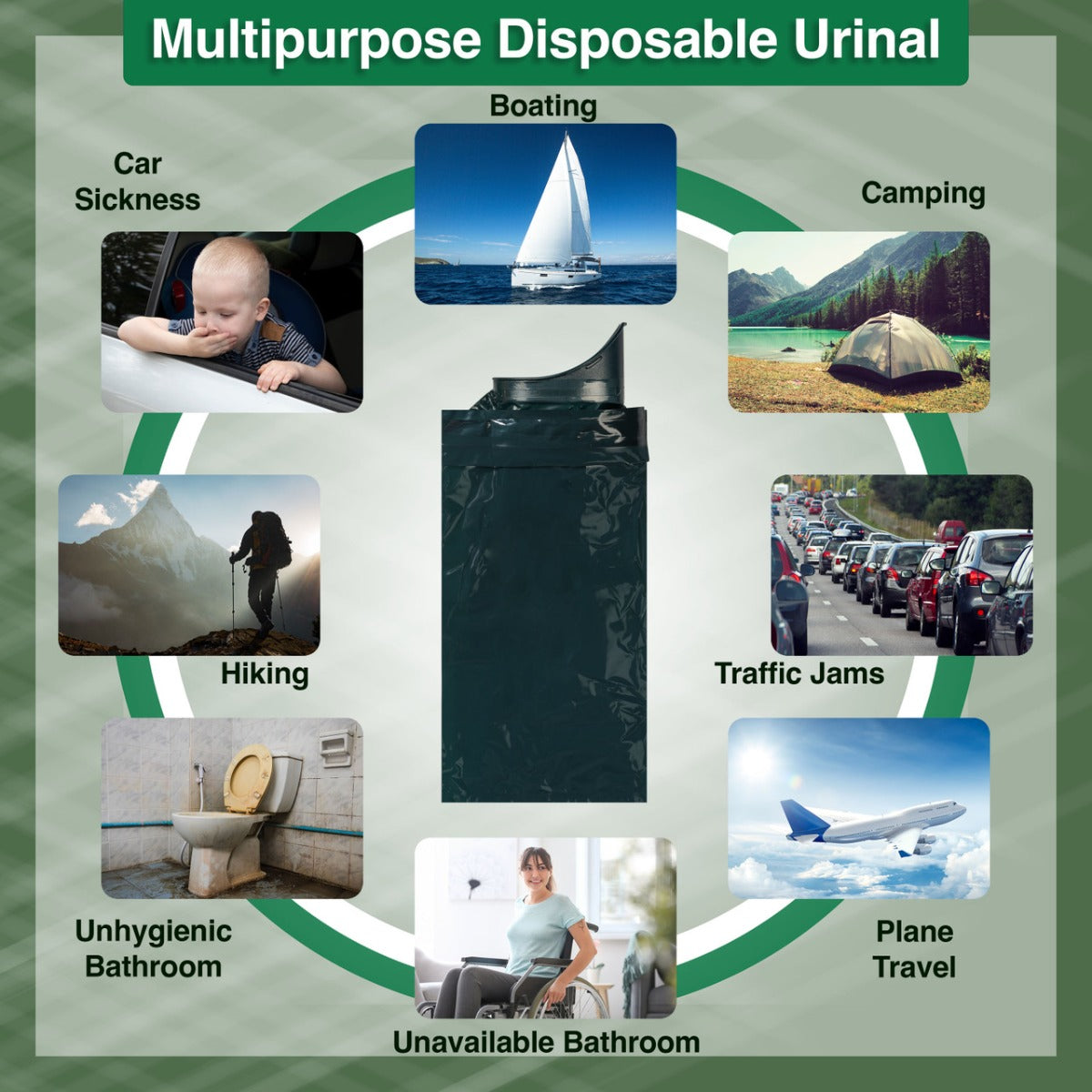 Travel John Adventurer Disposable Urinal with Zip Resealable, 6-pack (TJ1C)