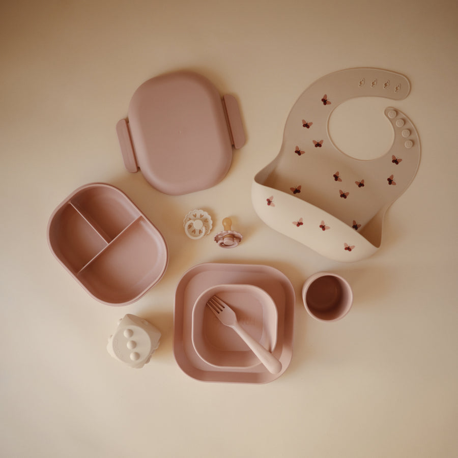 Mushie Lunch Box with Cutlery Set (5 Colors) - Pupsik Singapore