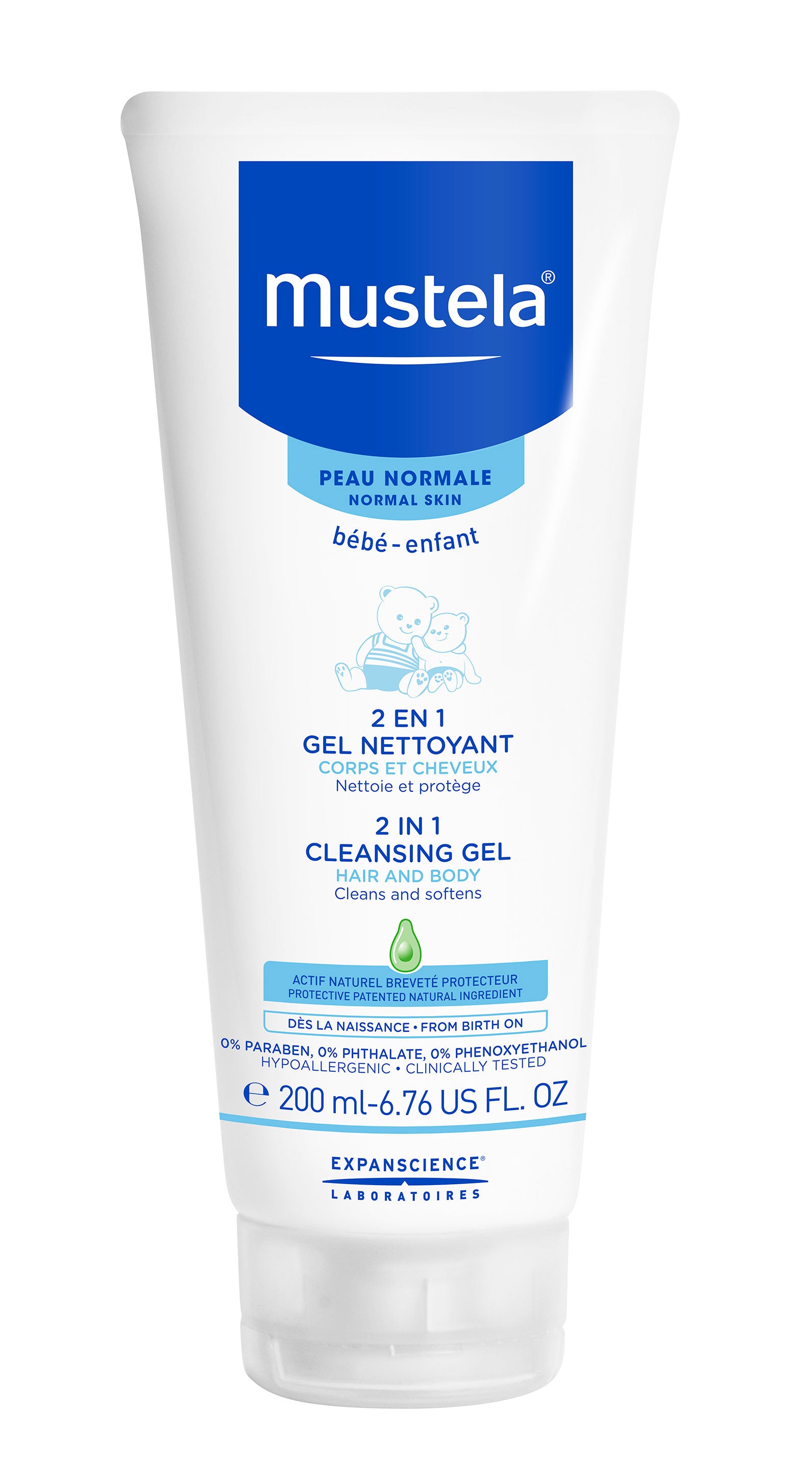 Mustela 2 in 1 Cleansing Gel for Hair & Body, 200ml (bef. 2 in 1 Hair & Body Wash) - exp 09/26
