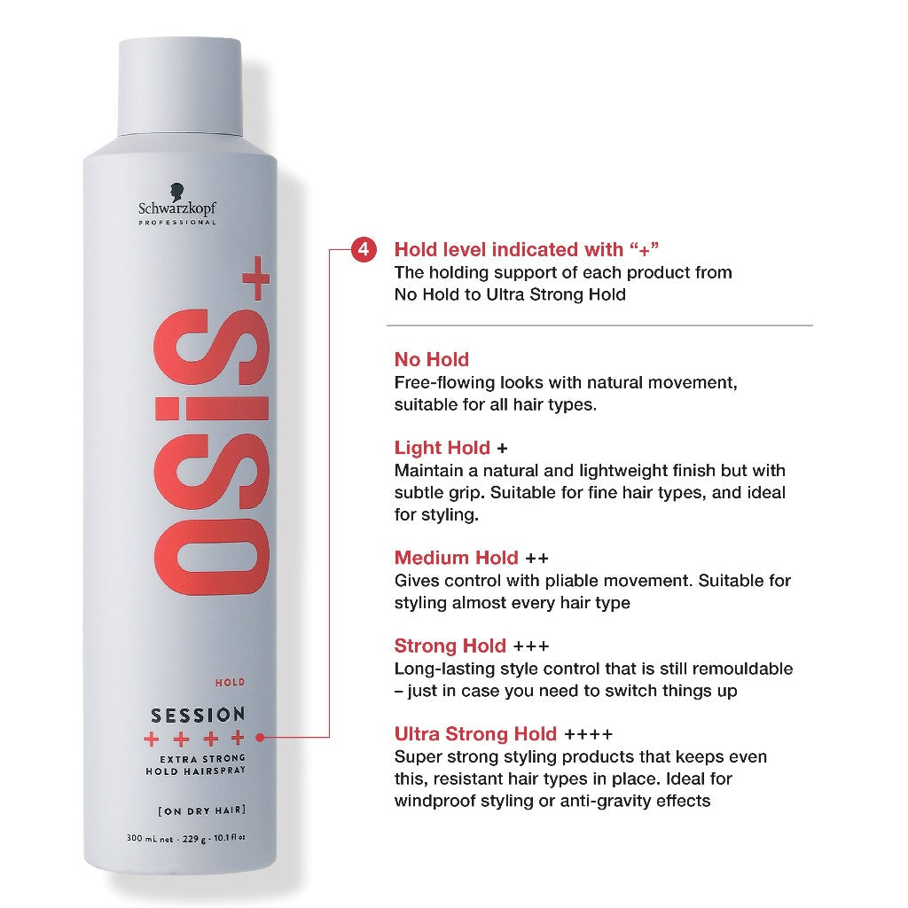 Schwarzkopf Osis+ Session Extra Strong Hold Hair Spray (300ml) - No Cap (Exp 02/27)