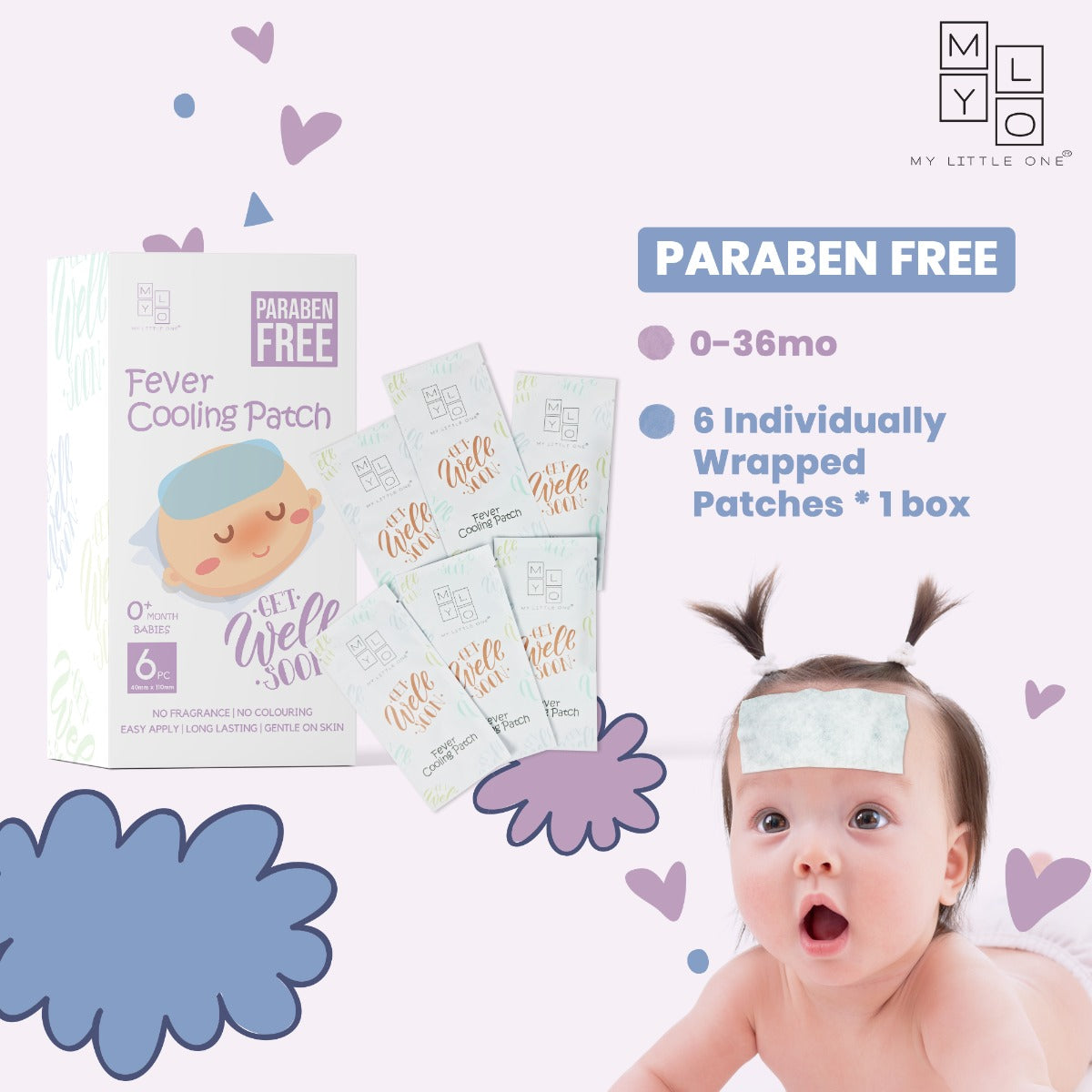 MyLO Get Well Soon Fever Cooling Patch, 6pk (0 to 36M) - Exp 06/27