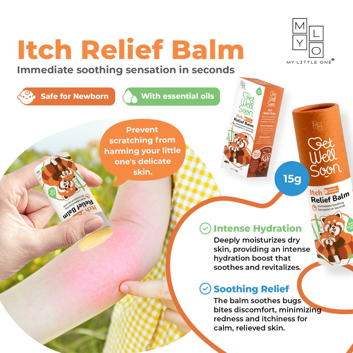 MyLO Get Well Soon Itch Relief Balm, 15g (Exp 04/28)