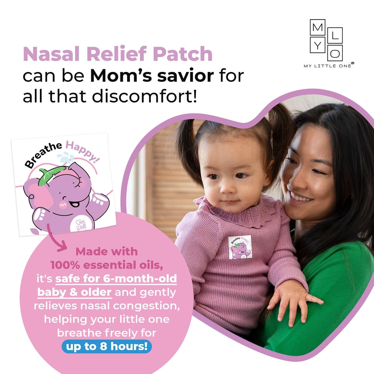MyLO Breathe Happy Nasal Relief Patch, 6pcs (Exp 11/27)