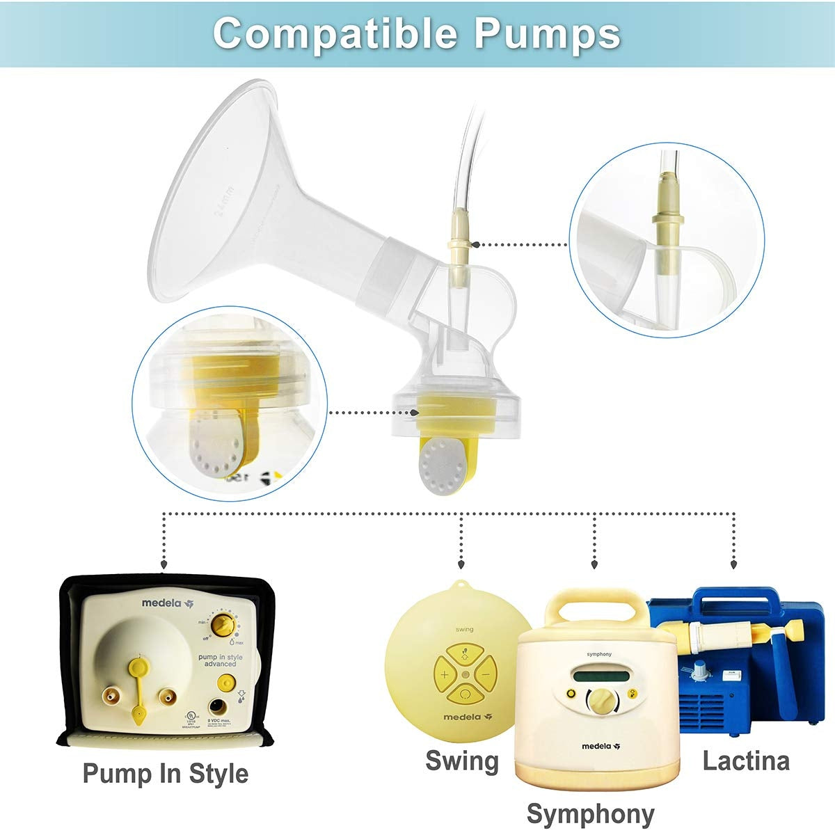 Nenesupply Flange Connector for Medela Pump (2pc)