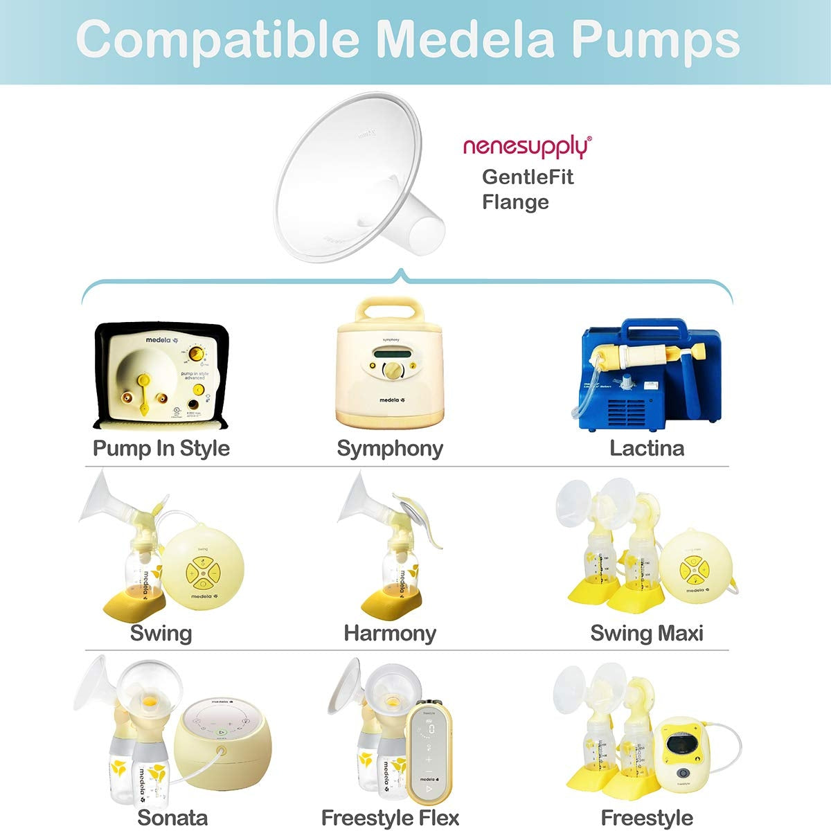 Nenesupply GentleFit Breast Shield for Medela (2pc) (3 Sizes)