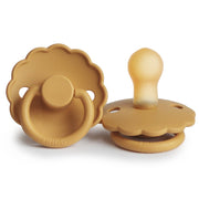 FRIGG Daisy Latex Baby Pacifiers, 1pk – Honey Gold (2 Sizes)