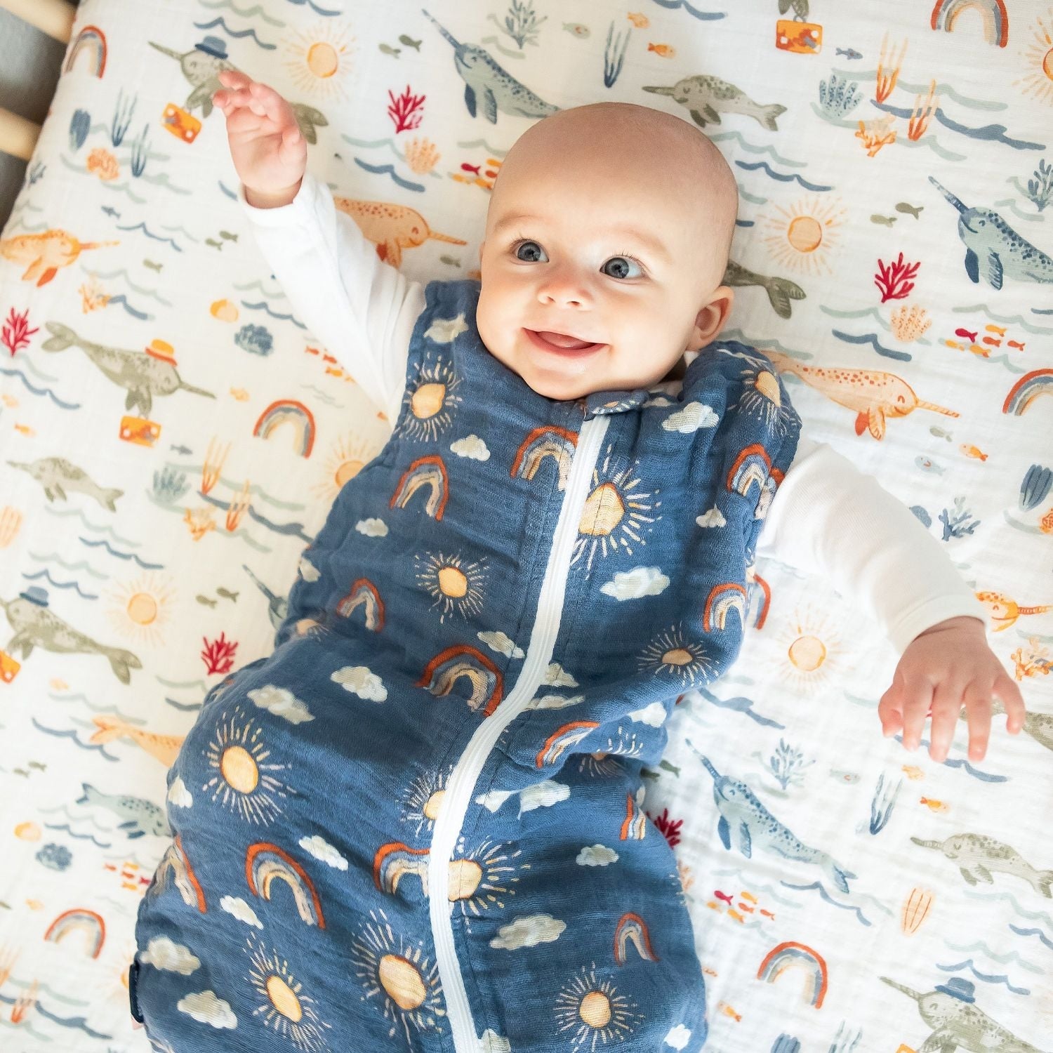 Bebe Au Lait Classic Muslin Fitted Crib Sheet (70x130cm) (18 Designs) - Pupsik Singapore