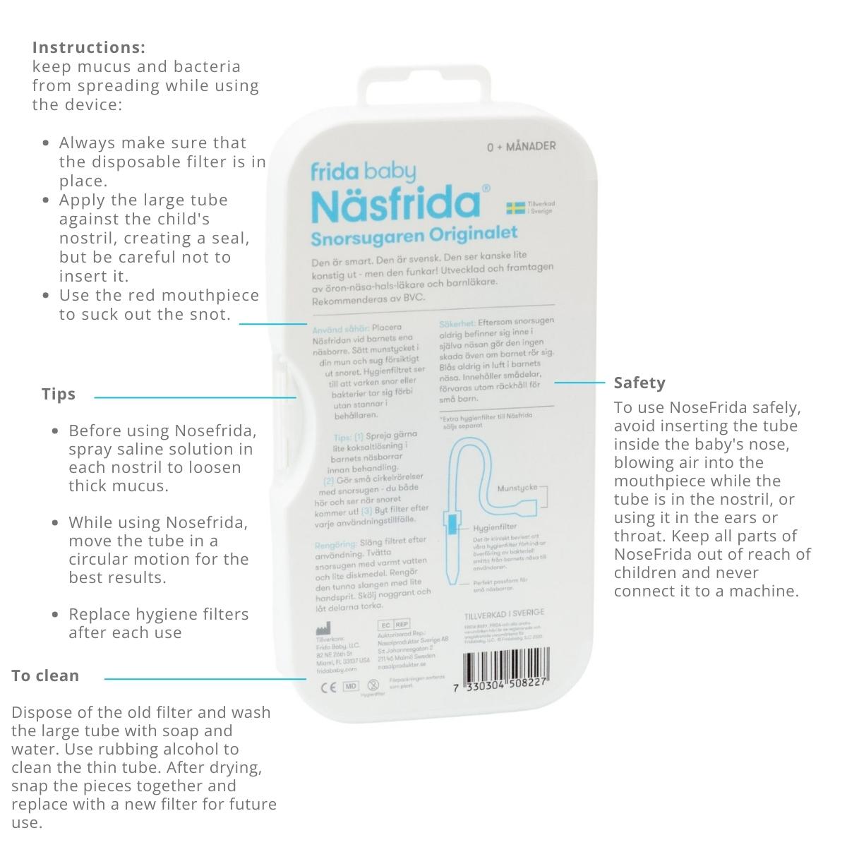 NoseFrida The Snotsucker Nasal Aspirator - Made in Sweden