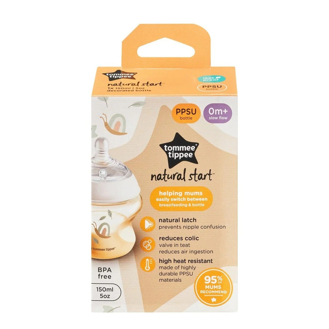 Tommee Tippee Natural Start Decor PPSU Bottle, 1/2pk (4 Types)