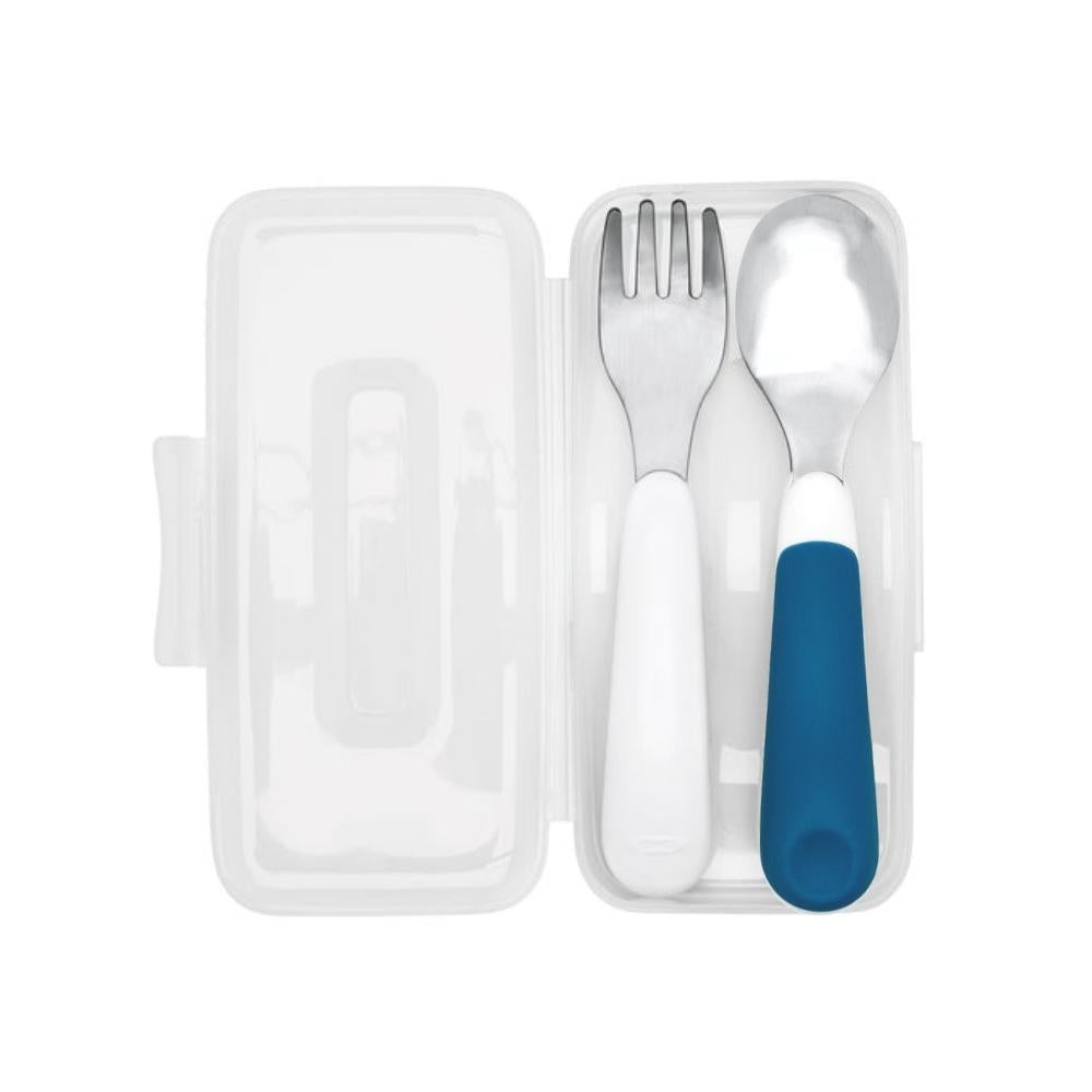 OXO Tot On-the-Go Fork and Spoon Set with Travel Case (7 Designs) - Pupsik Singapore