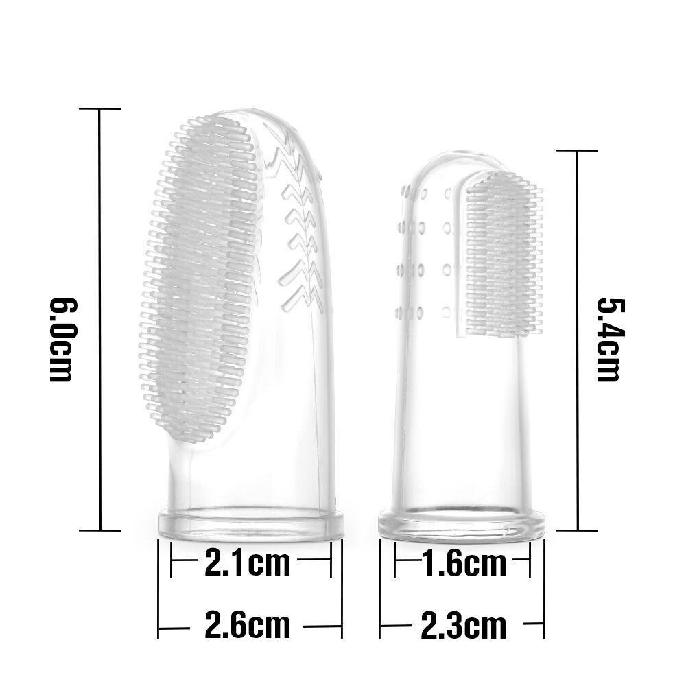 Haakaa Silicone Finger Baby Toothbrush 2pc Set with Case