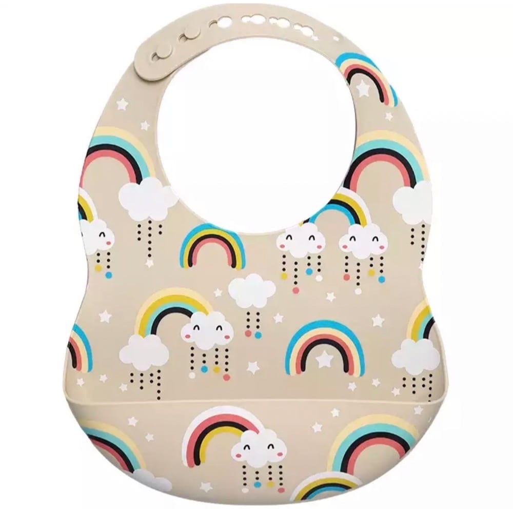 Biomom Silicone Round Baby Bib (11 Designs) - Pupsik Singapore