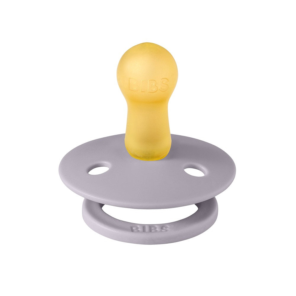 Bibs Round Colour Pacifier (2pk) - Fossil Grey/Mauve (2 Sizes) - Made in Denmark/EU
