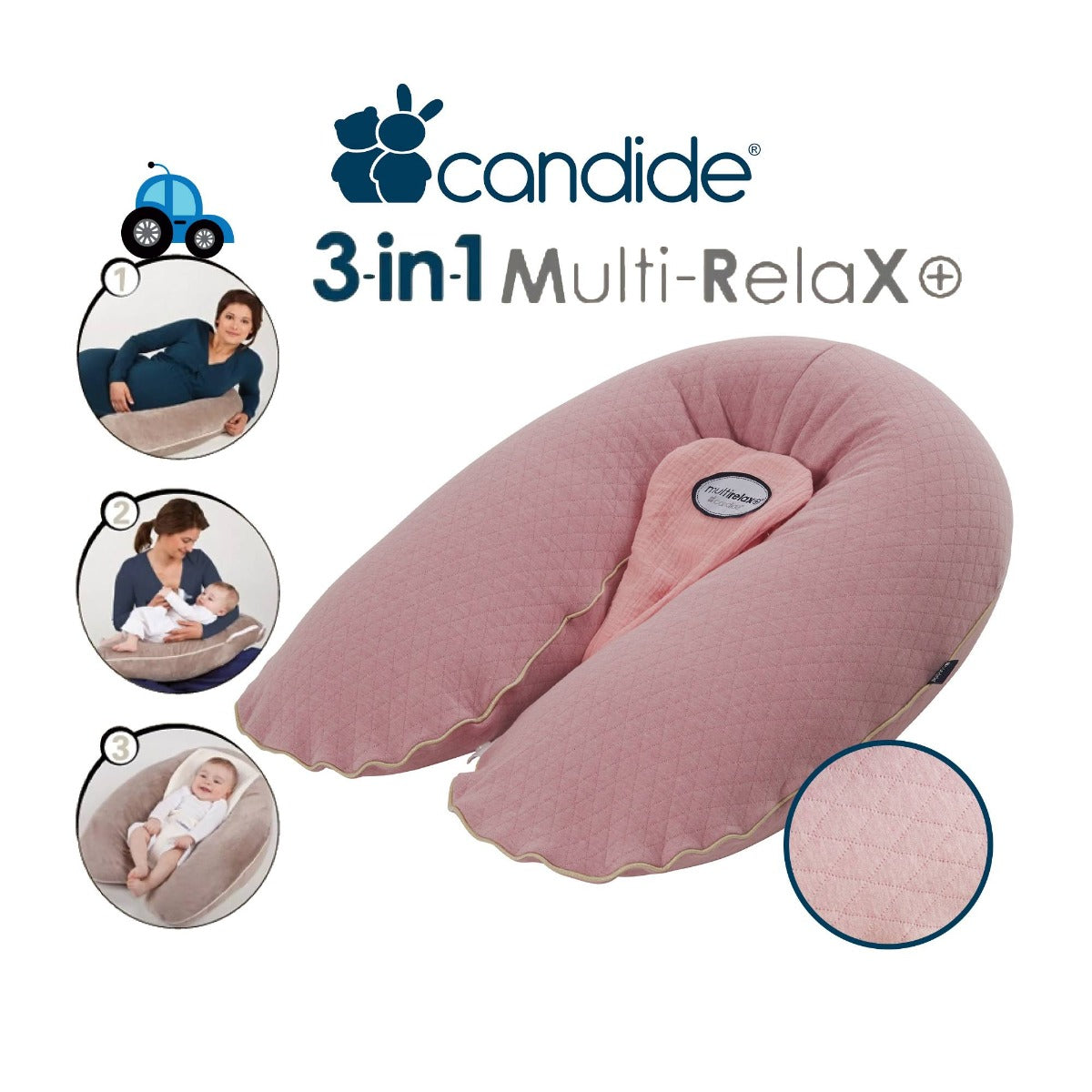 Candide Multirelax Jersey Quilted 3-in-1 Maternity Pillow (2 Colors) - Pupsik Singapore