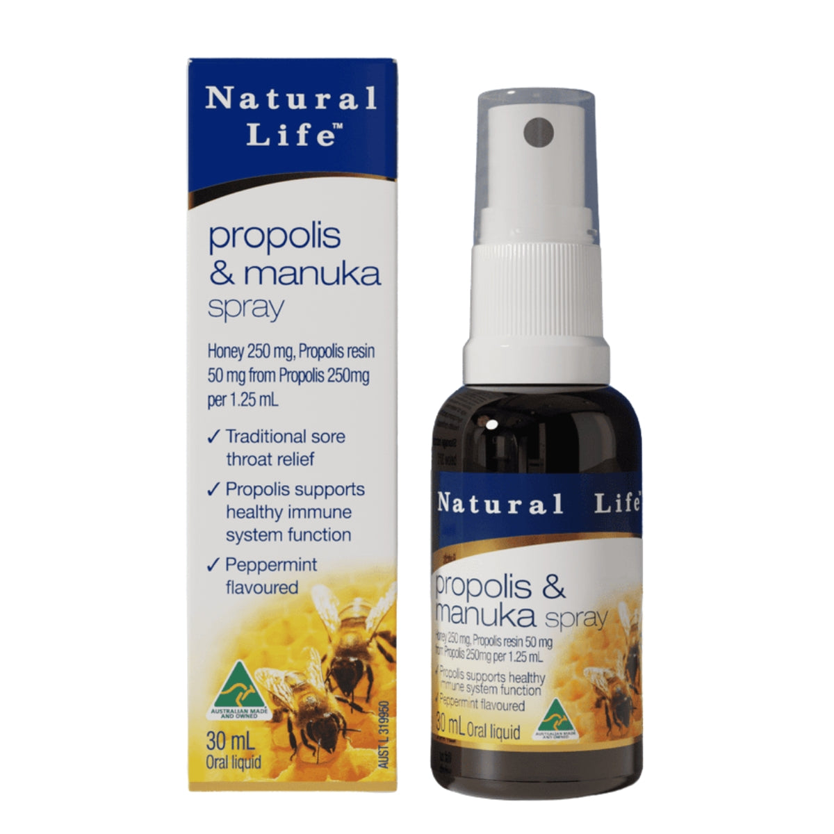 Natural Life Propolis & Manuka Honey Throat Spray, 30ml (Exp 02/28)