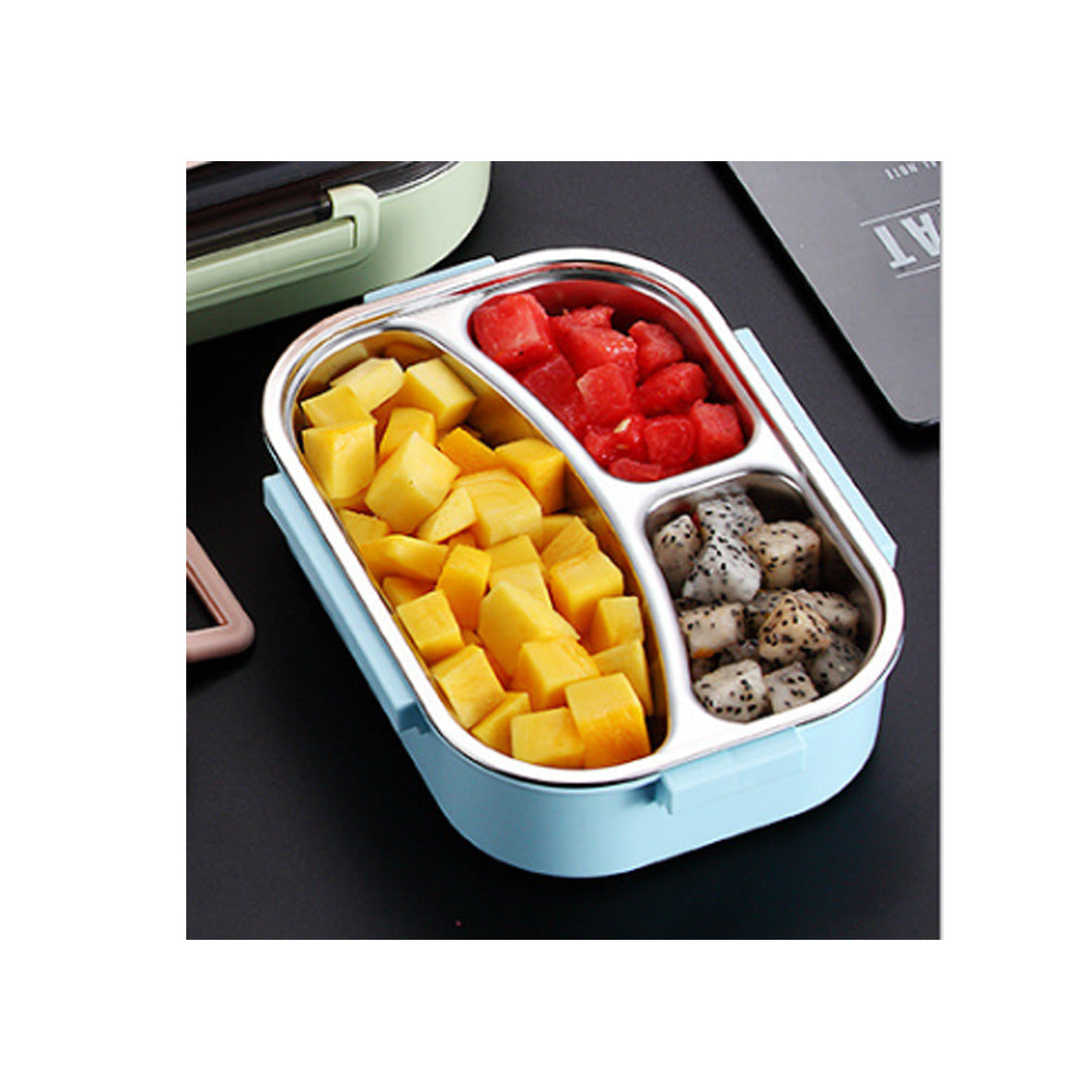 Biomom 3-Compartment Lunch Box - Blue