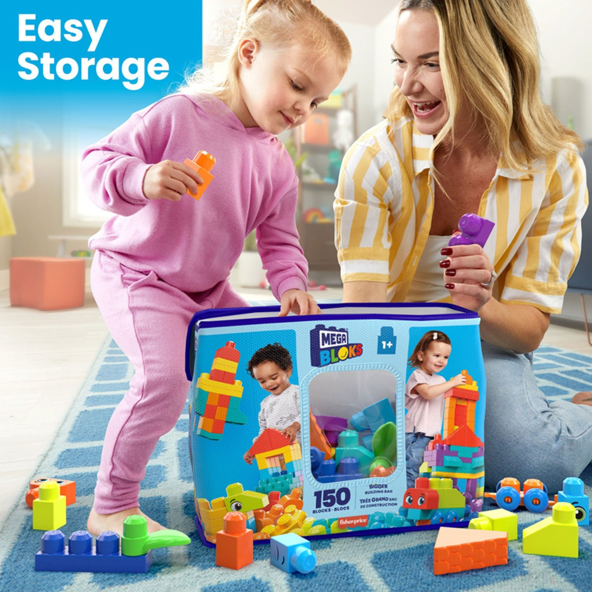 Mega Bloks Bigger Bulk Bag, 150pcs