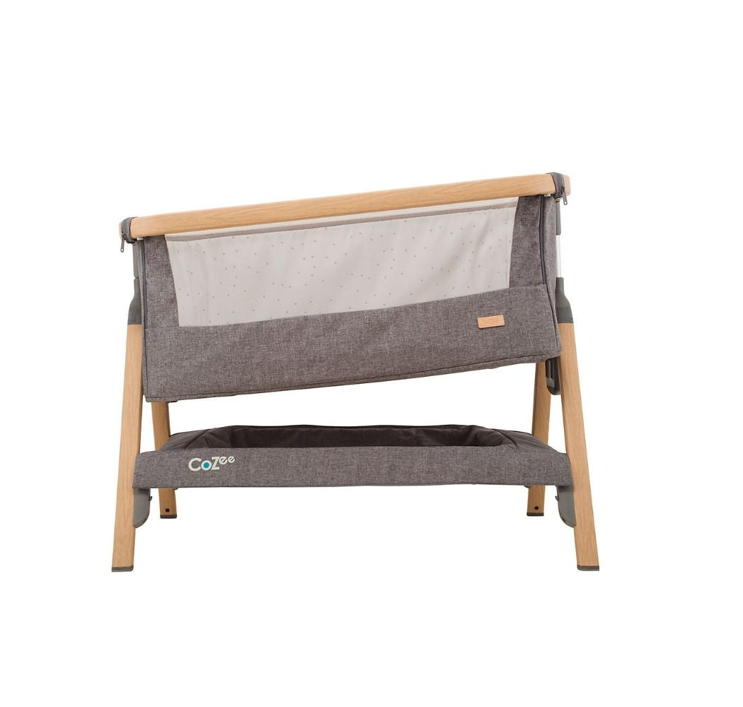 Tutti Bambini CoZee Bedside Co-Sleeper Crib - Oak and Charcoal