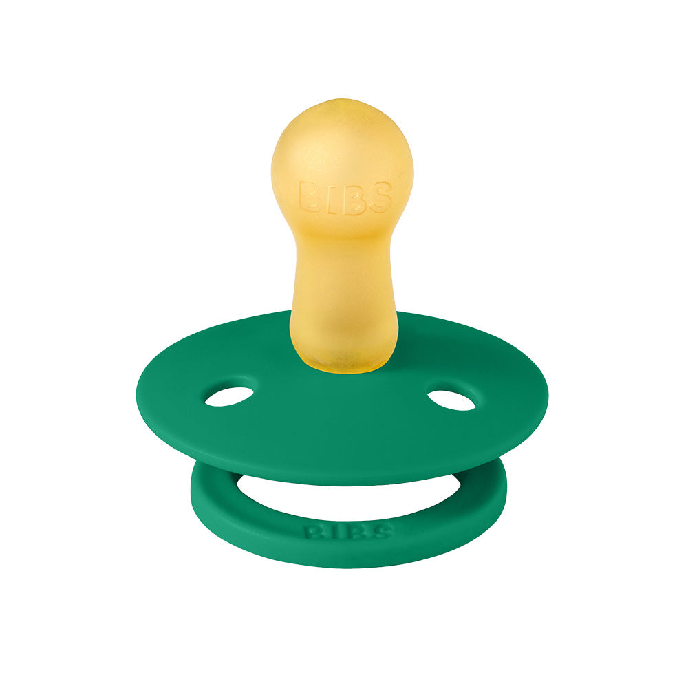 Bibs Round Colour Pacifier (2pk) - Dark Oak/Evergreen (2 Sizes) - Made in Denmark/EU