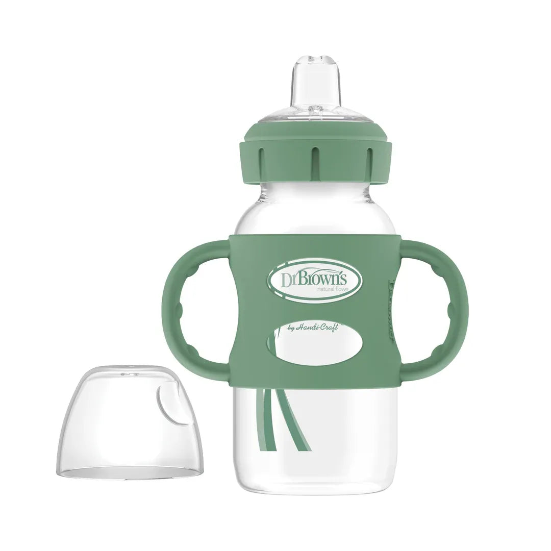 Dr. Brown's Milestones Narrow/Wide-Neck Sippy Spout Bottle with Silicone Handles (9 Types)