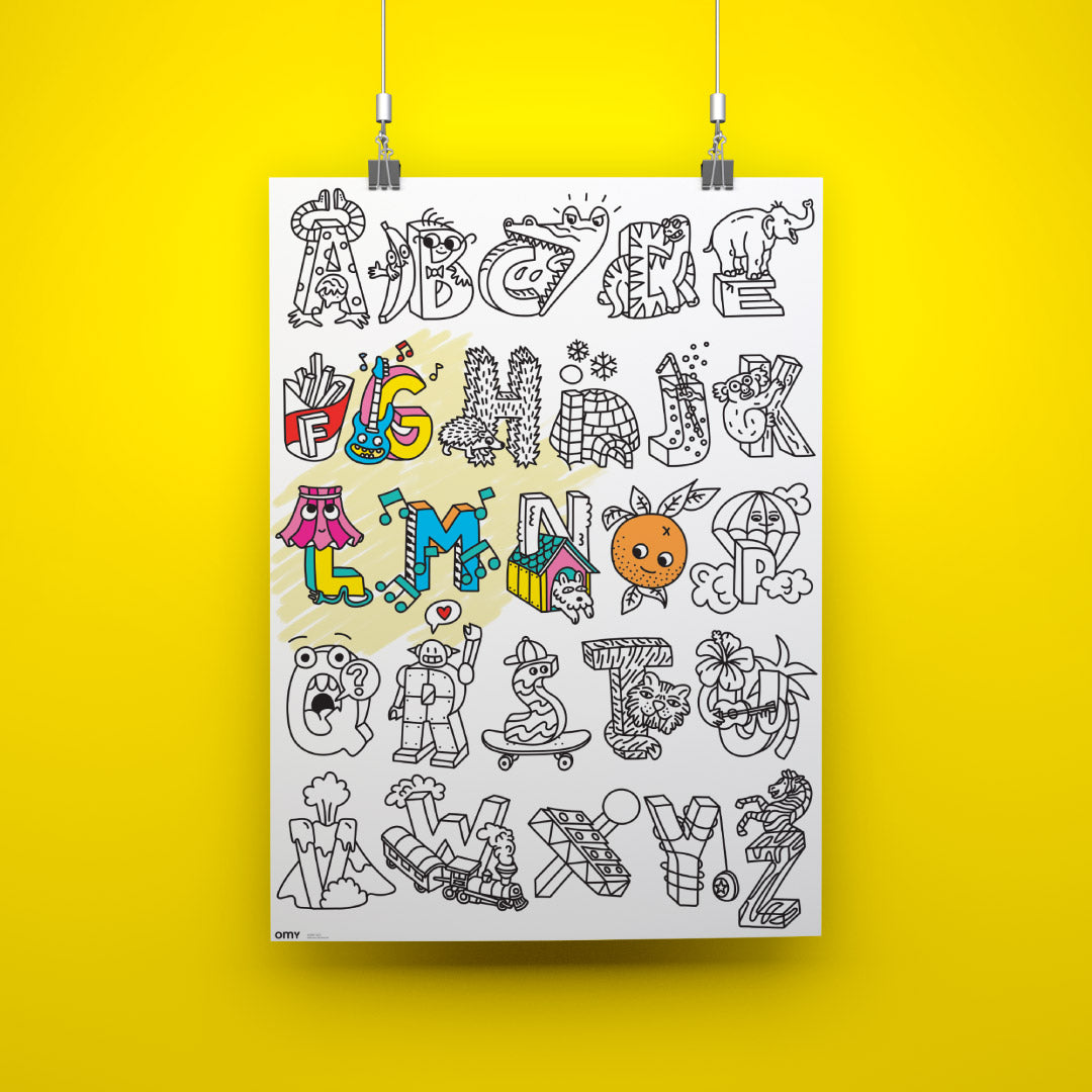 OMY Giant Coloring Poster, 100 x 70cm (4 Designs)