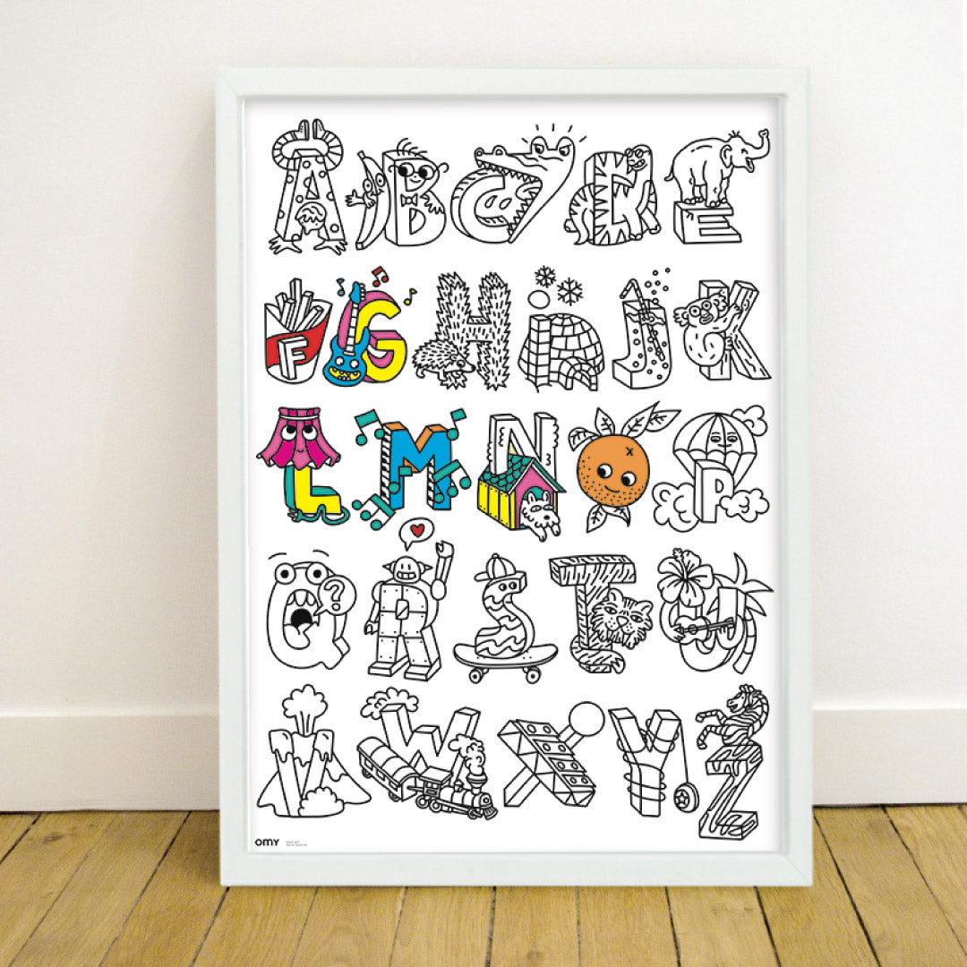 OMY Giant Coloring Poster, 100 x 70cm (6 Designs) - Pupsik Singapore