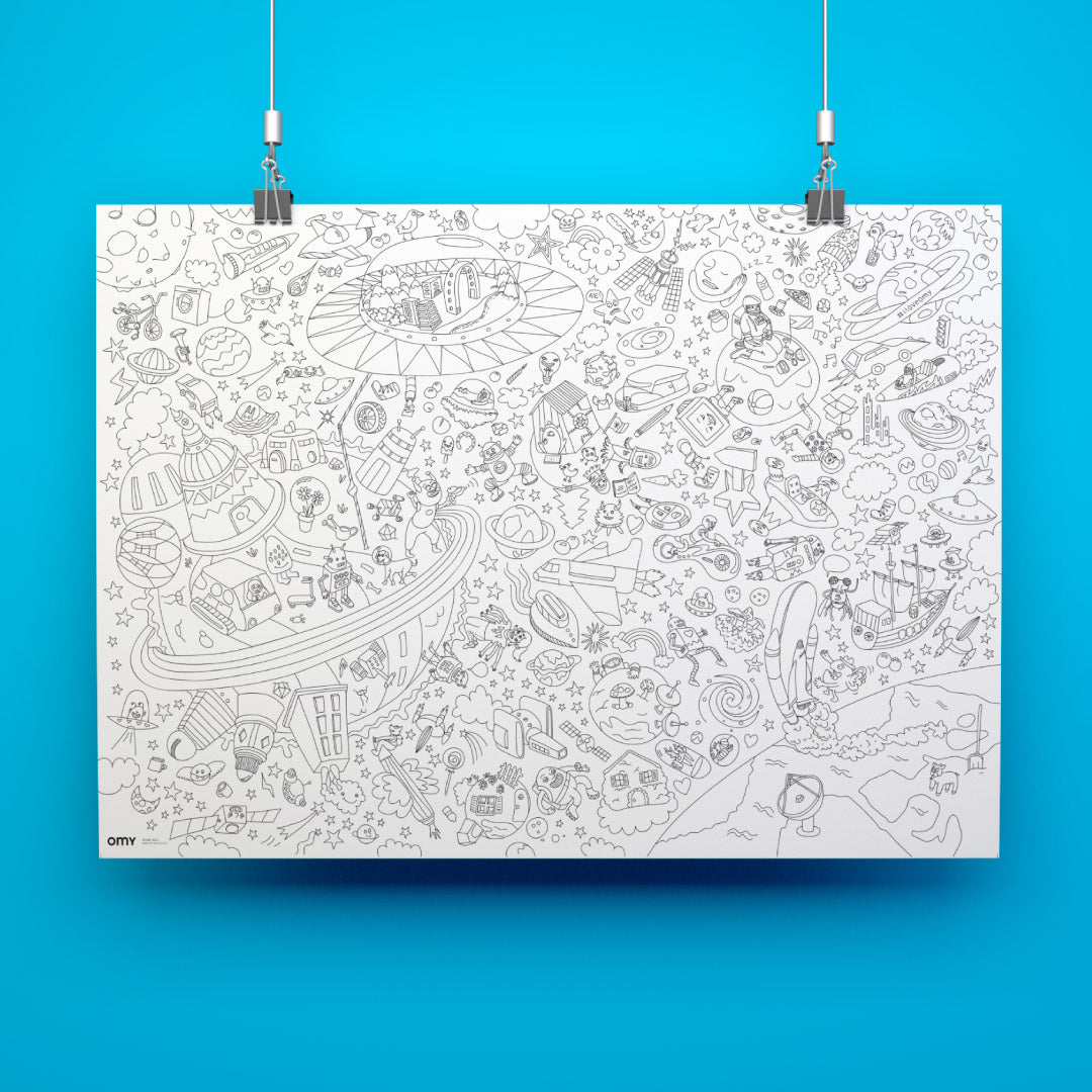 OMY Giant Coloring Poster, 100 x 70cm (6 Designs) - Pupsik Singapore