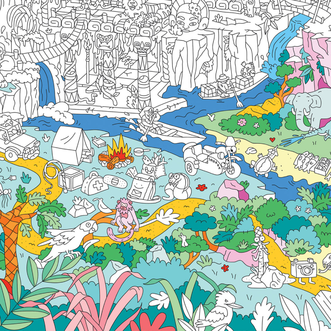 OMY Giant Coloring Poster, 100 x 70cm (6 Designs) - Pupsik Singapore
