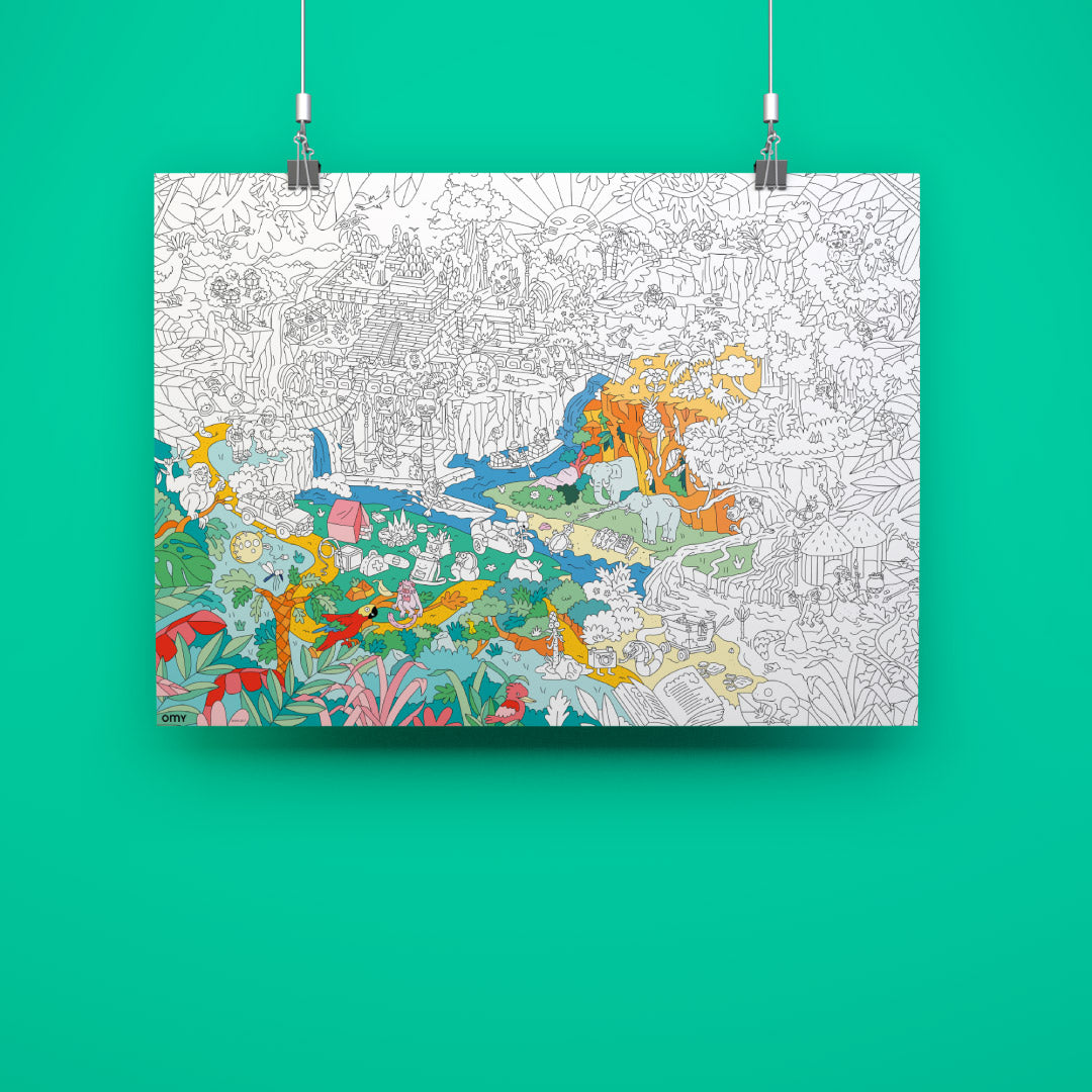 OMY Giant Coloring Poster, 100 x 70cm (6 Designs) - Pupsik Singapore