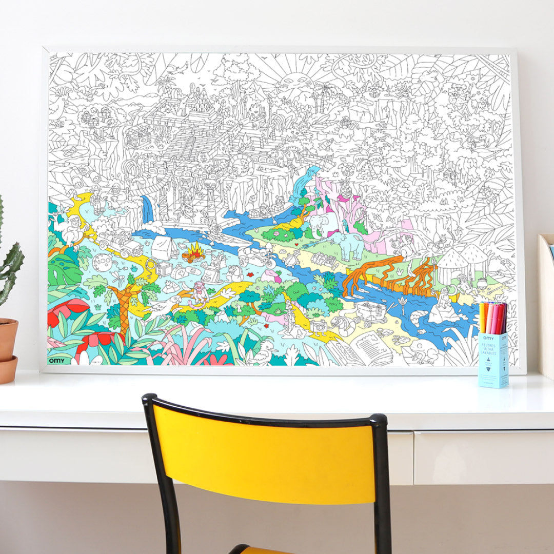 OMY Giant Coloring Poster, 100 x 70cm (6 Designs) - Pupsik Singapore
