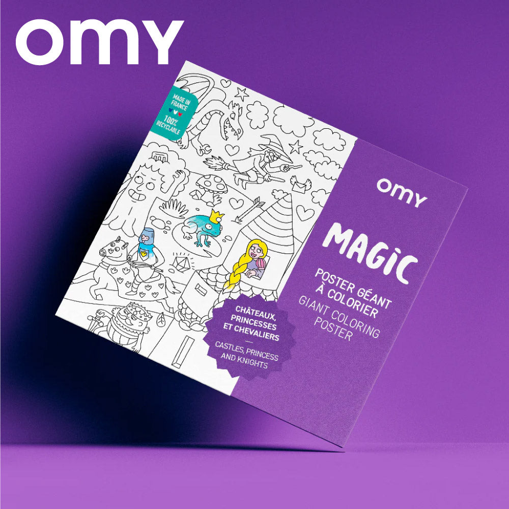 OMY Giant Coloring Poster, 100 x 70cm (6 Designs) - Pupsik Singapore