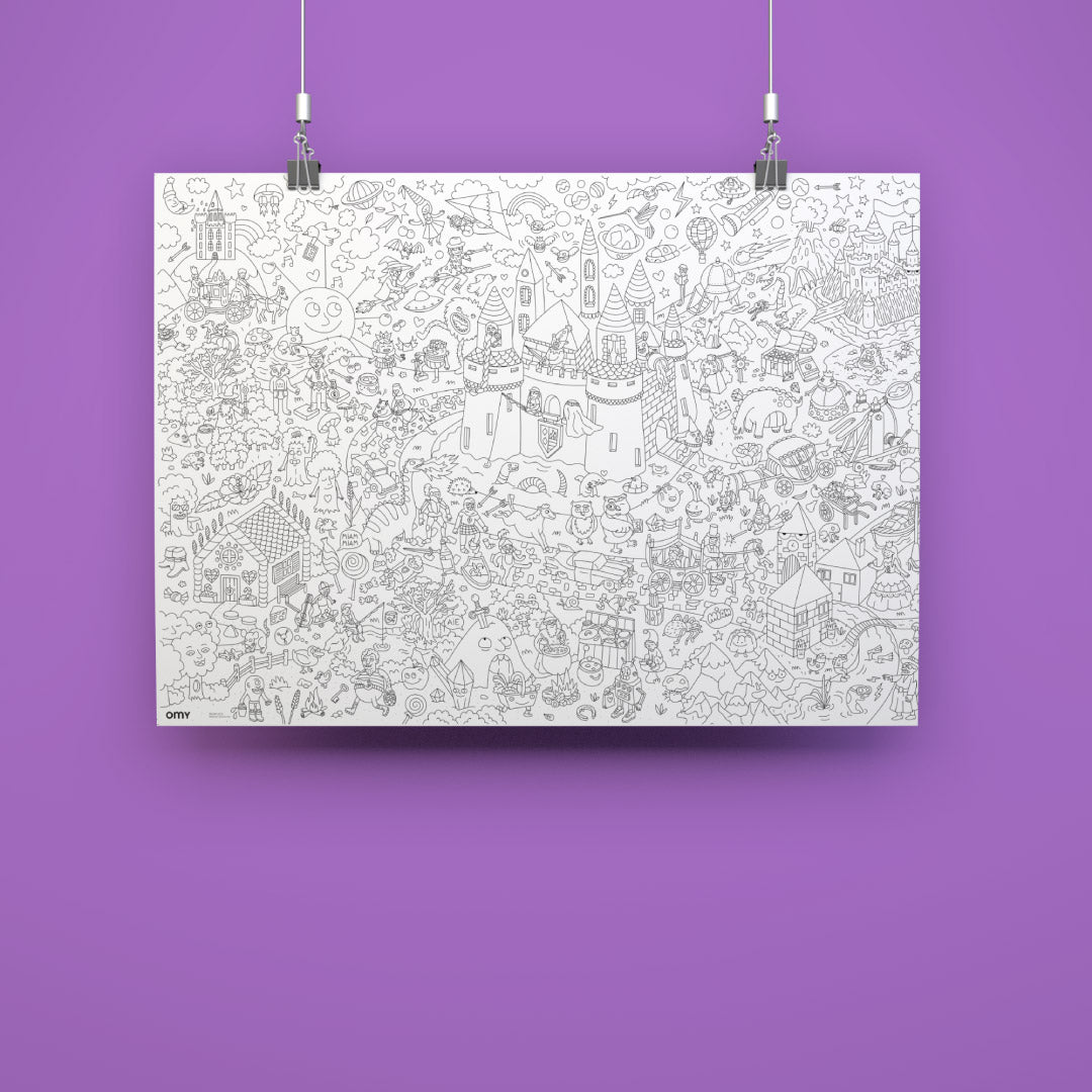 OMY Giant Coloring Poster, 100 x 70cm (6 Designs) - Pupsik Singapore