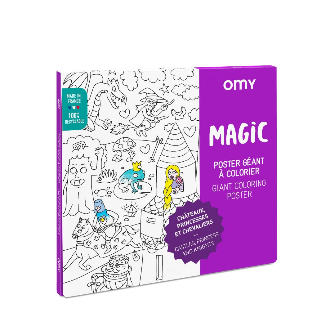 OMY Giant Coloring Poster, 100 x 70cm (6 Designs) - Pupsik Singapore