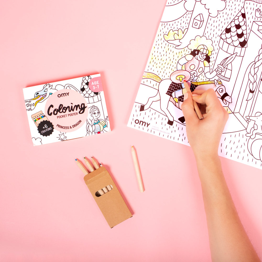 OMY Colouring Pocket Poster (4 Designs) - Pupsik Singapore