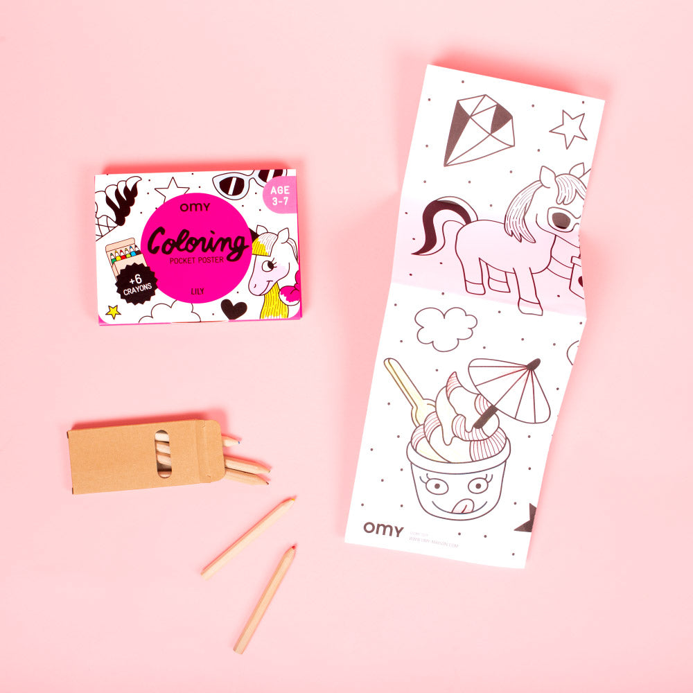 OMY Colouring Pocket Poster (4 Designs) - Pupsik Singapore