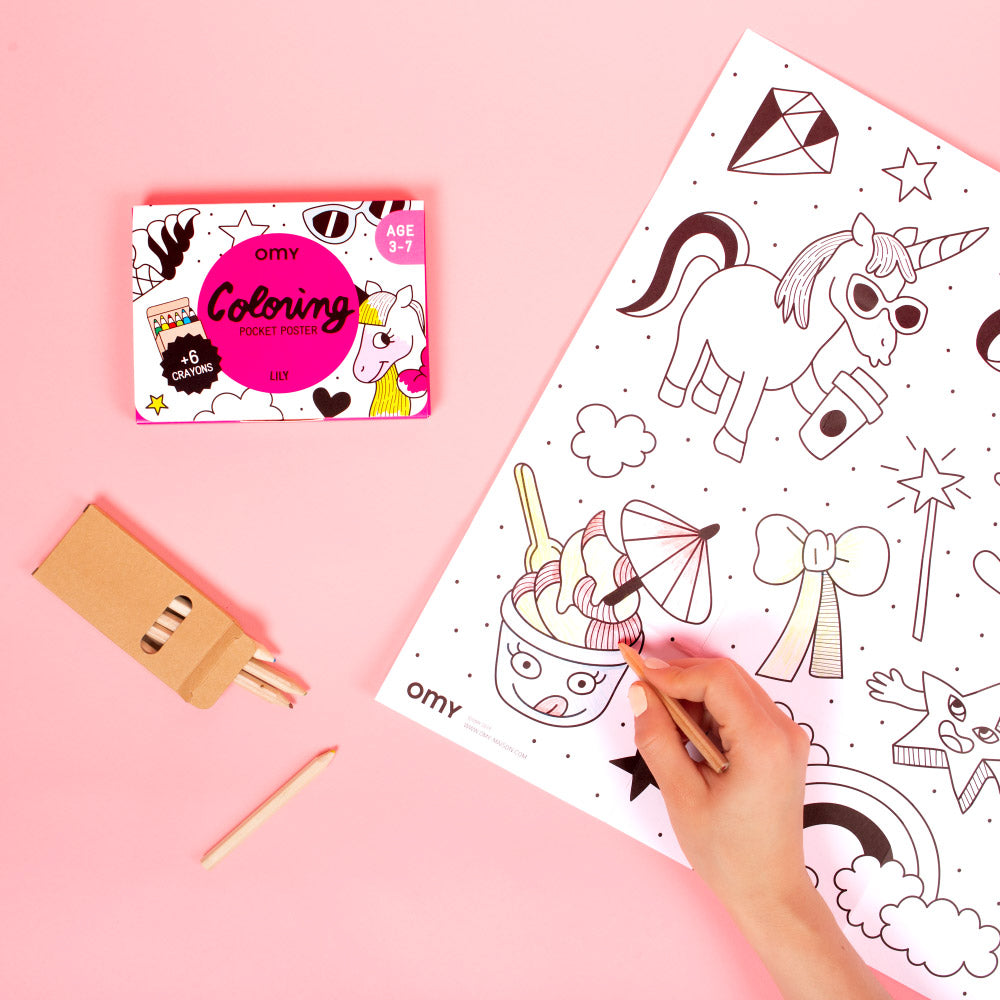 OMY Colouring Pocket Poster (4 Designs) - Pupsik Singapore