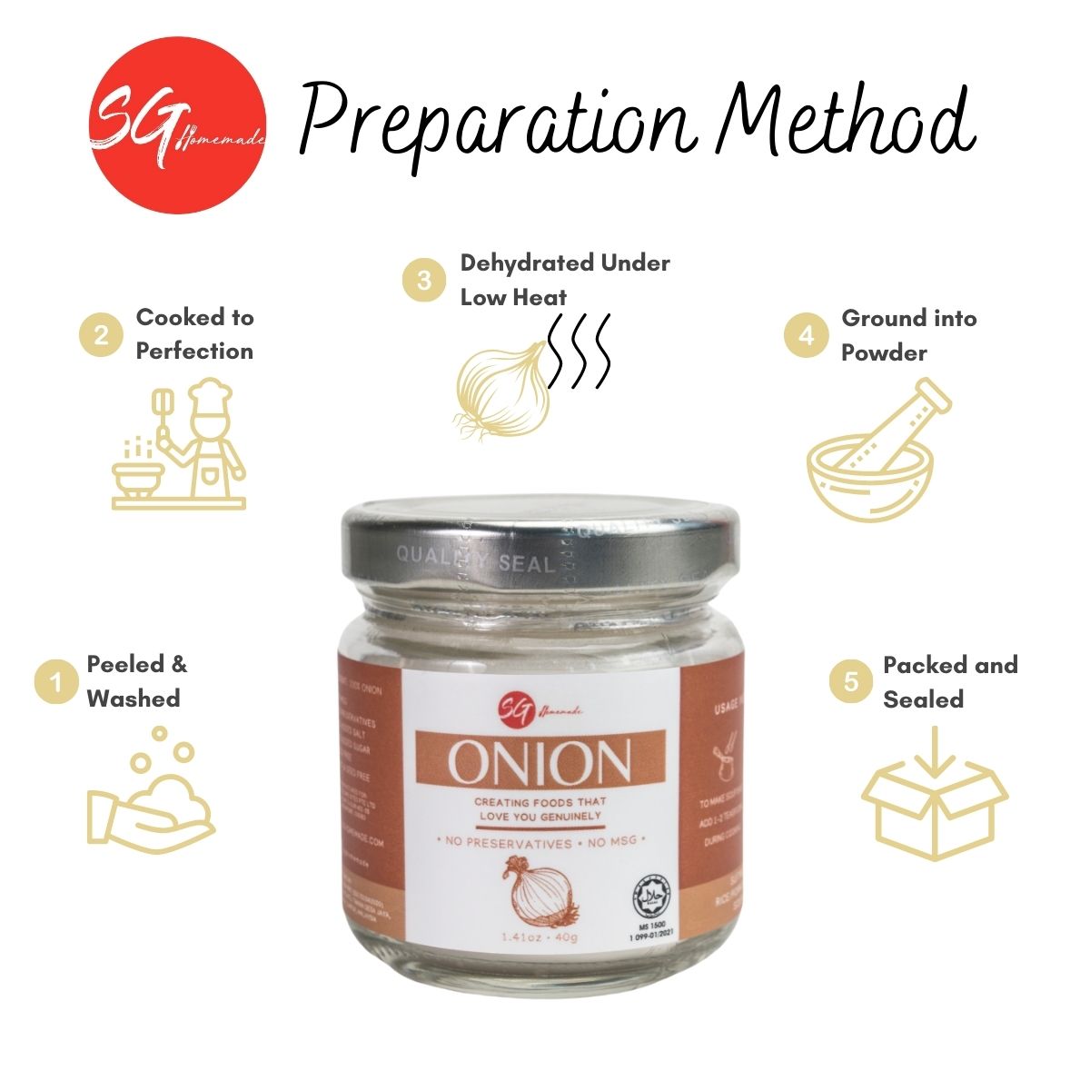 SG Homemade Onion Powder, 40g (Exp 11/26)