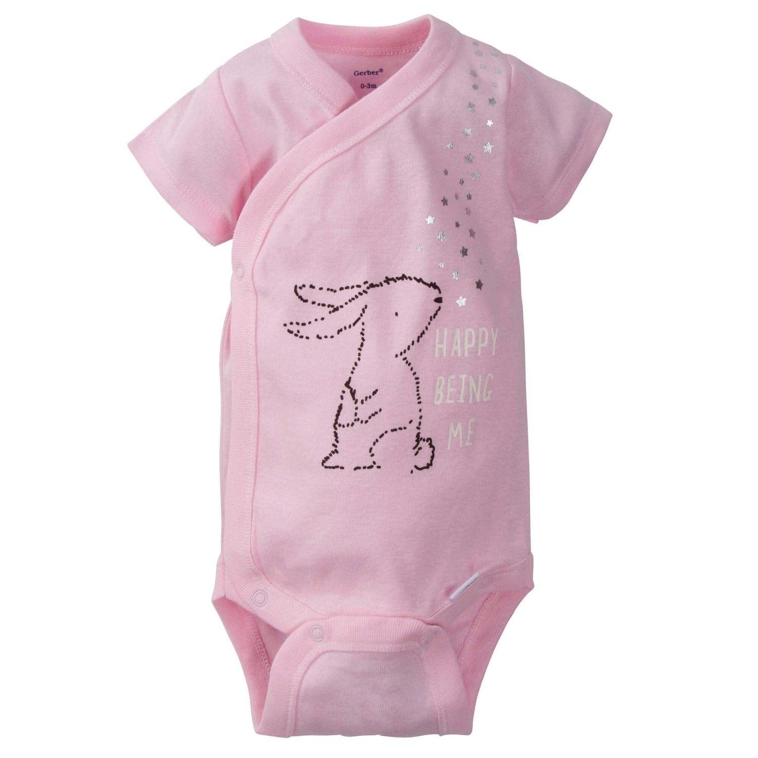 Gerber Short Sleeve Onesies, 5pk - Bunny (2 Sizes)