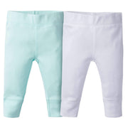 Gerber Girls Pant Leggings (2pk) - Mint & White - 0-3m
