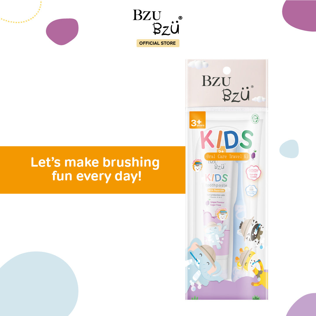 BZU BZU Kids Oral Care Travel Kit - Grape Toothpaste + Blue Toothbrush (Exp 01/27)