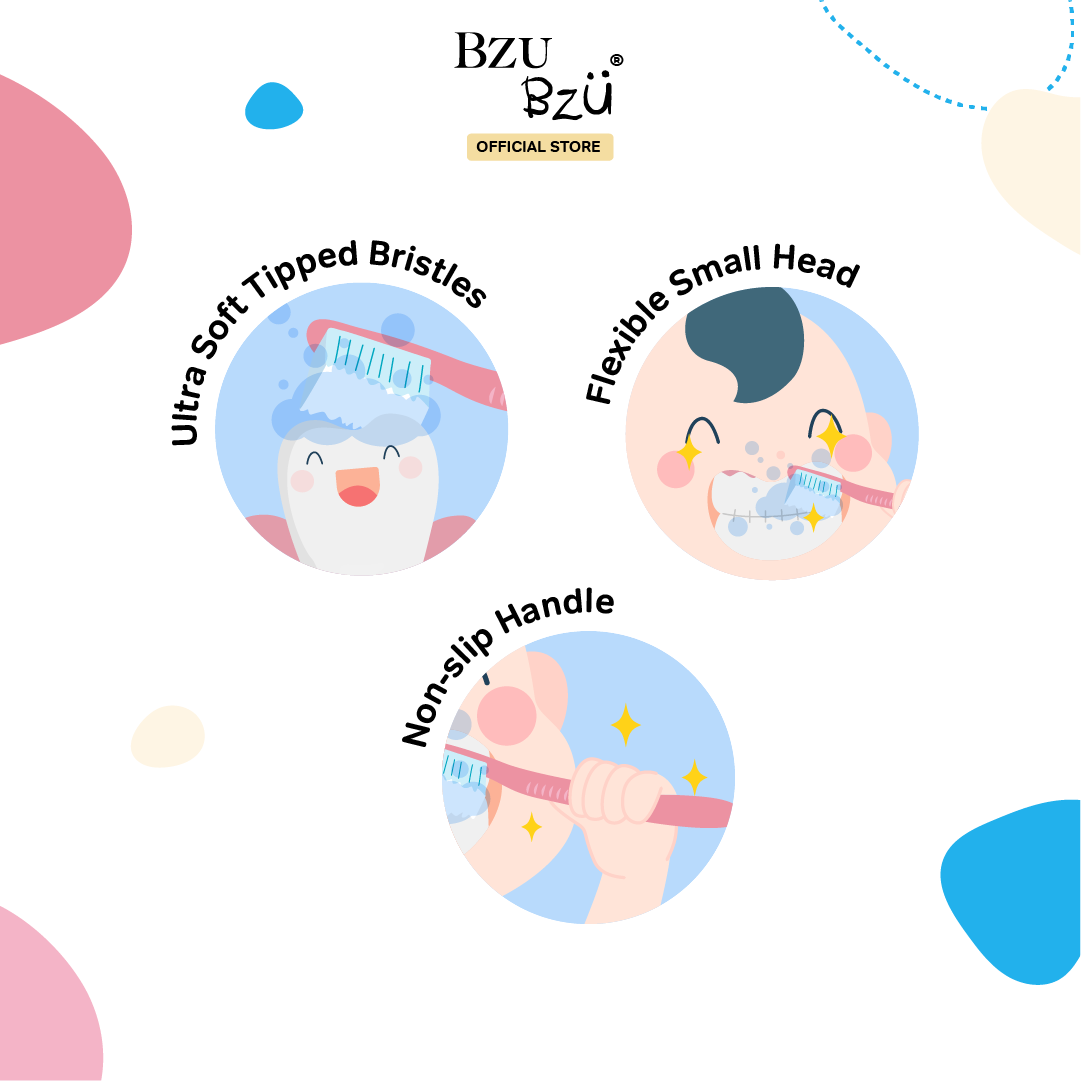 BZU BZU Kids Oral Care Travel Kit - Strawberry Toothpaste + Pink Toothbrush (Exp 01/27)