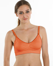 MEV Seamless Full-Cup Everyday Support Maternity-Nursing Bra - Honeyed Tangerine