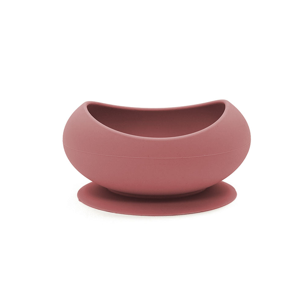 Biomom Baby Silicone Oval Suction Bowl - Dusty Rose
